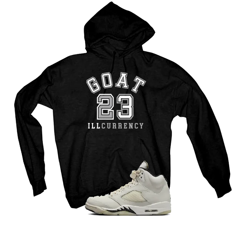 Air Jordan 5 SE “Sail” | illcurrency Black T-Shirt (GOAT 23) - Image 3