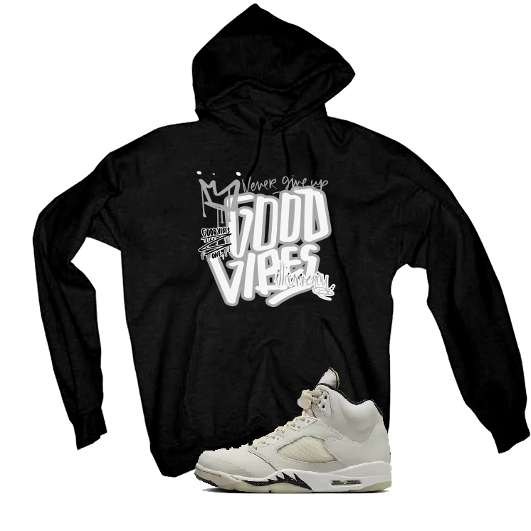 Air Jordan 5 SE “Sail” | illcurrency Black T-Shirt (Good Vibes) - Image 2