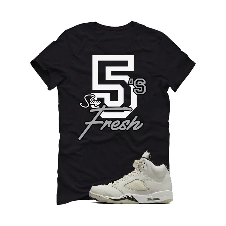 Air Jordan 5 SE “Sail” | illcurrency Black T-Shirt (Stay Fresh) - Image 2