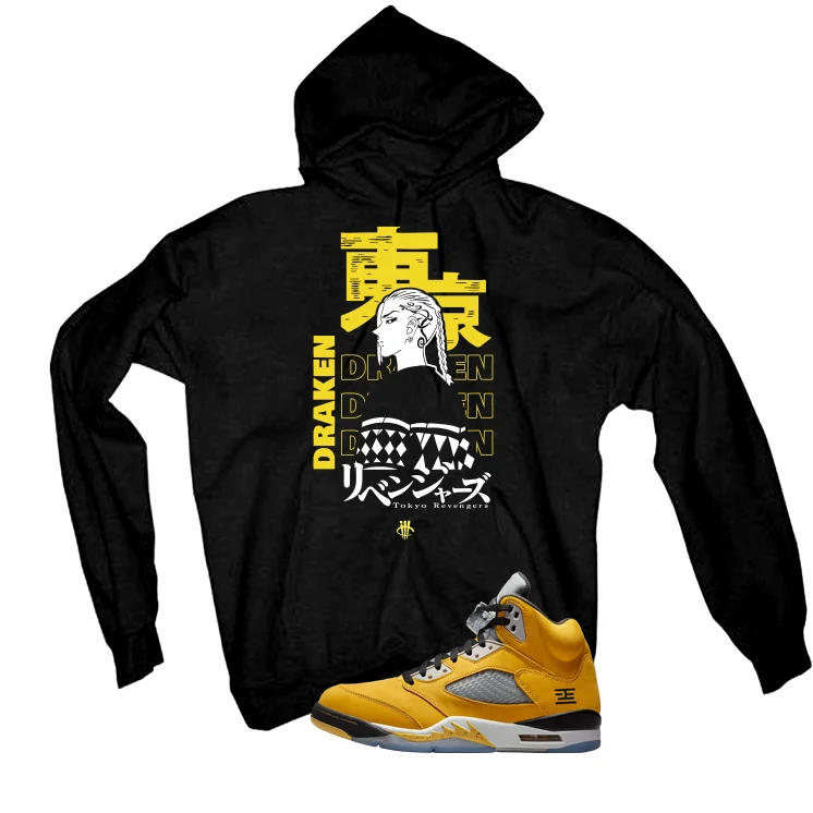 Air Jordan 5 Tokyo Matching T-Shirt, Sweatshirts & Hoodies Black T-Shirt (Draken)| illcurrency - Image 3