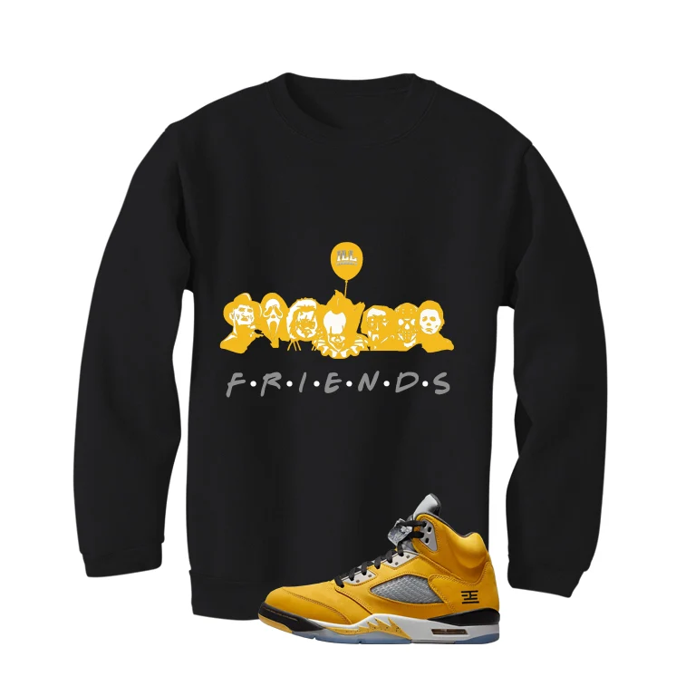 Air Jordan 5 Tokyo Matching T-Shirt, Sweatshirts & Hoodies Black T-Shirt (Friends)| illcurrency - Image 4