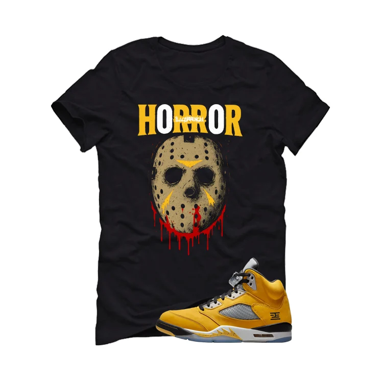 Air Jordan 5 Tokyo Matching T-Shirt, Sweatshirts & Hoodies Black T-Shirt (Jason Horror)| illcurrency - Image 2
