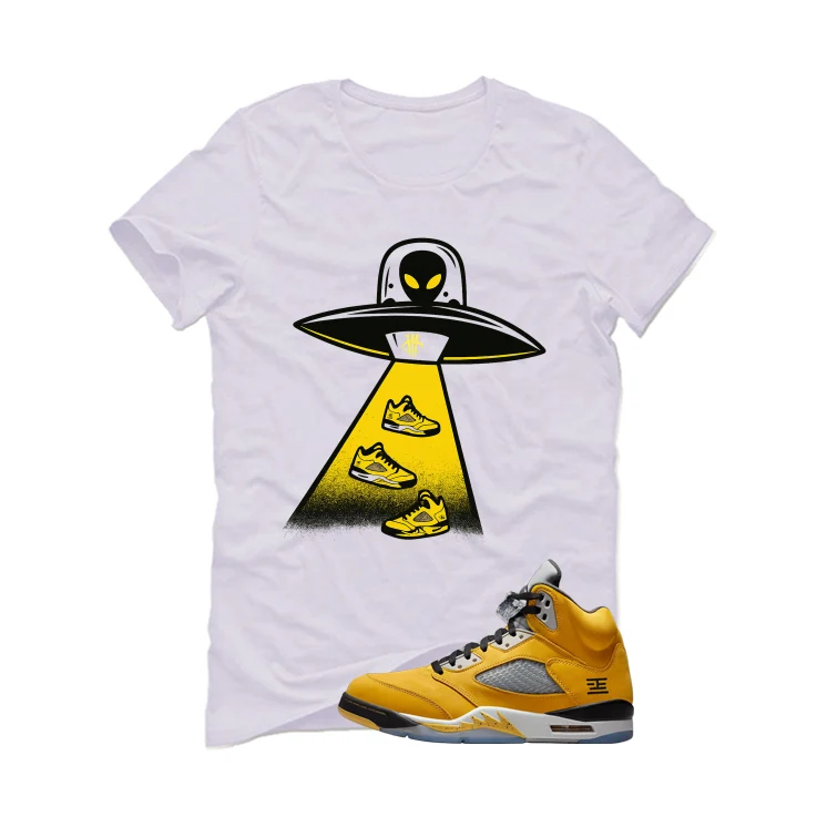 Air Jordan 5 Tokyo Matching T-Shirt, Sweatshirts & Hoodies White T-Shirt (Alien)| illcurrency - Image 2