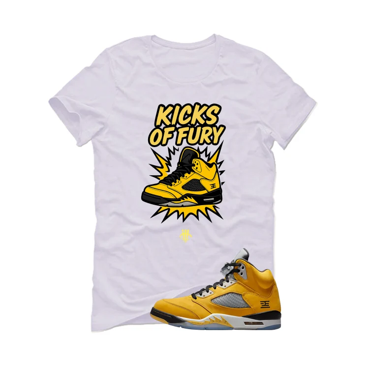 Air Jordan 5 Tokyo Matching T-Shirt, Sweatshirts & Hoodies White T-Shirt (Kicks Of Fury)| illcurrency - Image 2
