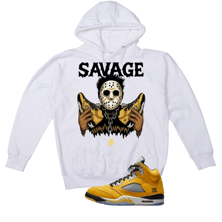Air Jordan 5 Tokyo Matching T-Shirt, Sweatshirts & Hoodies White T-Shirt (Savage)| illcurrency - Image 3