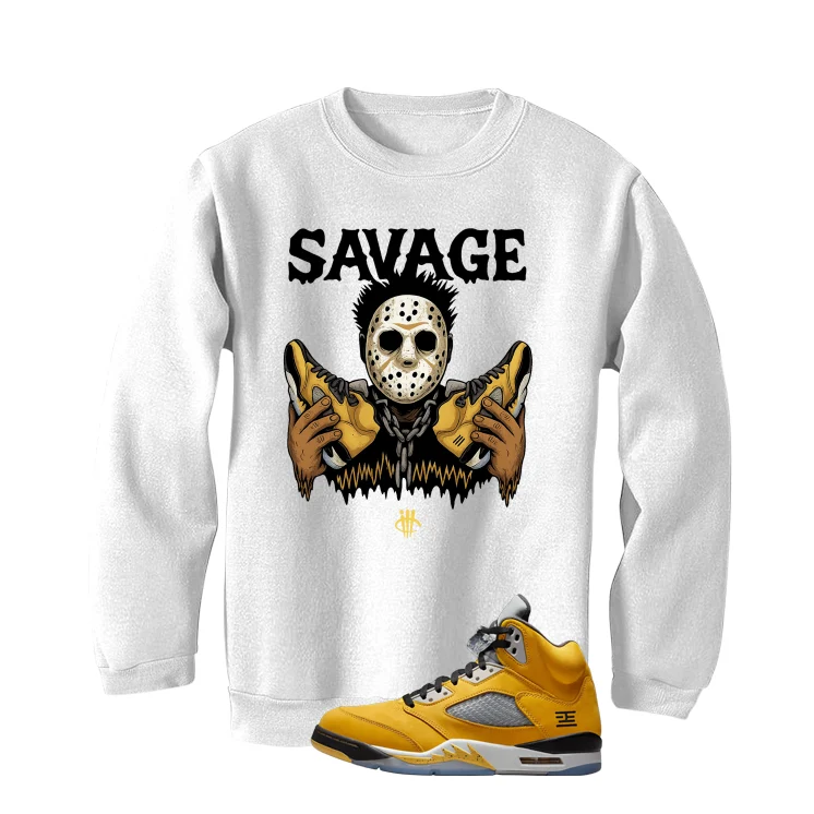 Air Jordan 5 Tokyo Matching T-Shirt, Sweatshirts & Hoodies White T-Shirt (Savage)| illcurrency - Image 4