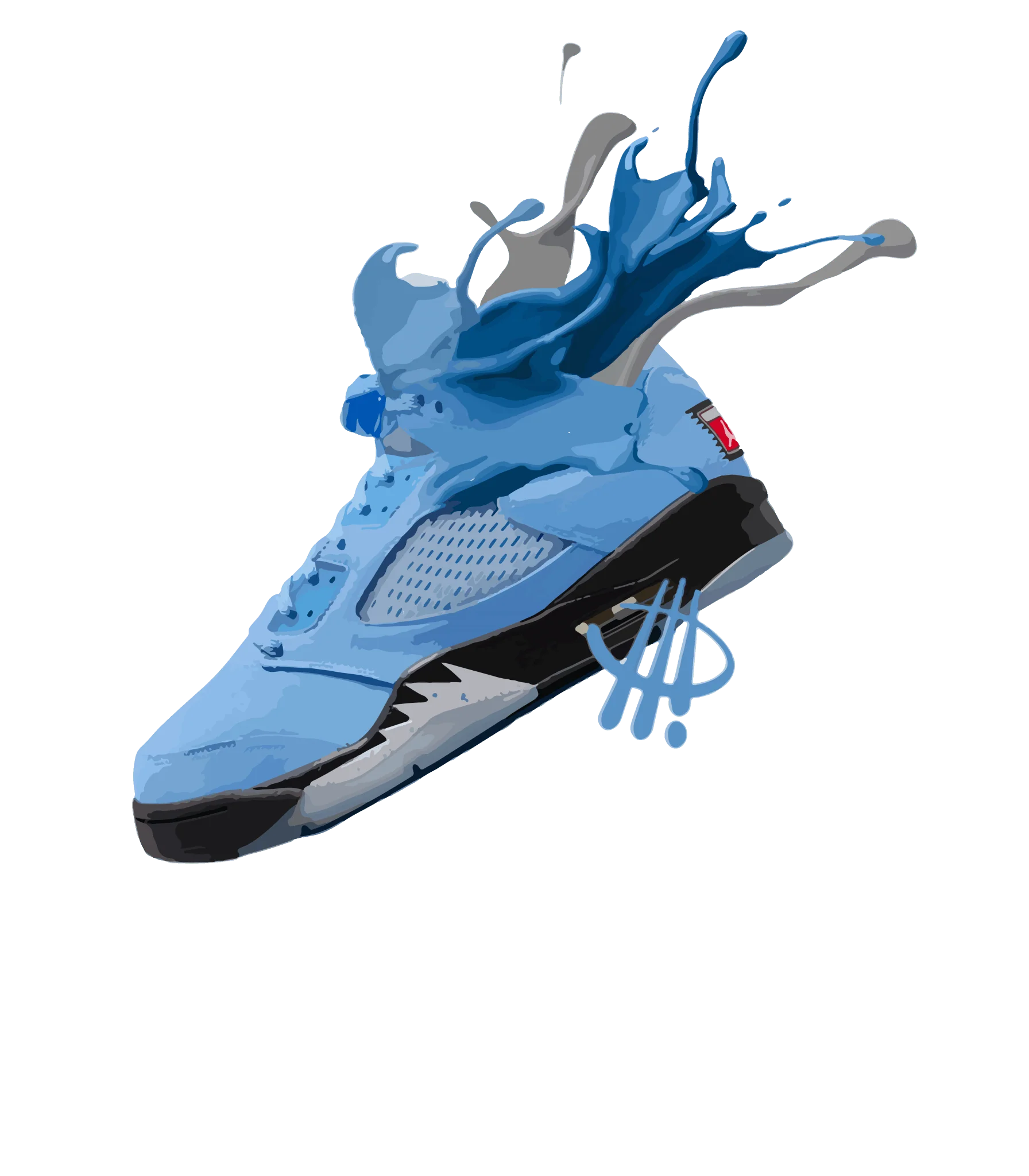 Air Jordan 5 “UNC” | illcurrency Black T-Shirt (SPLASH)