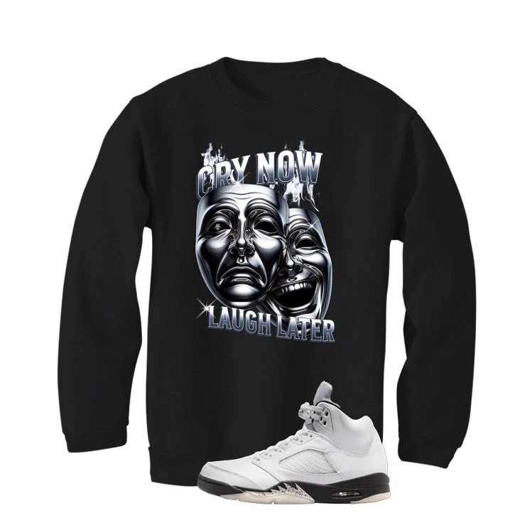 Air Jordan 5 White Black Black T-Shirt (Cry Now Laugh Later)| illcurrency - Image 4