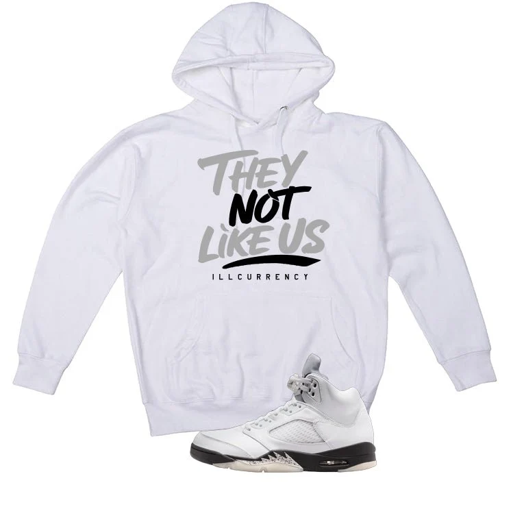 Air Jordan 5 White Black White T-Shirt (They not like us)| illcurrency - Image 3