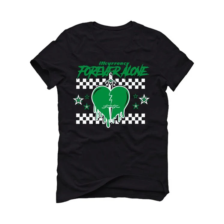 Air Jordan 5 WMNS “Lucky Green” | illcurrency Black T-Shirt (Forever Alone) - Image 2