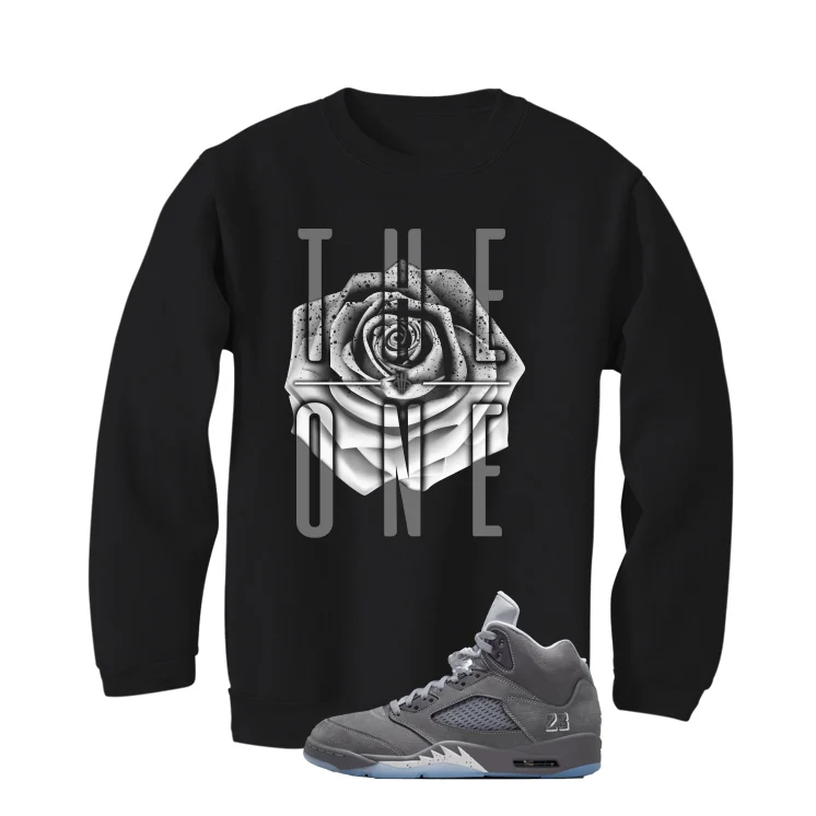 Air Jordan 5 Wolf Grey Matching T-Shirt, Sweatshirts & Hoodies Black T-Shirt (The One)| illcurrency - Image 4