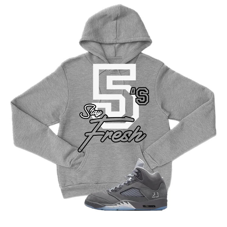 Air Jordan 5 Wolf Grey Matching T-Shirt, Sweatshirts & Hoodies Grey T-Shirt (Stay Fresh)| illcurrency - Image 3