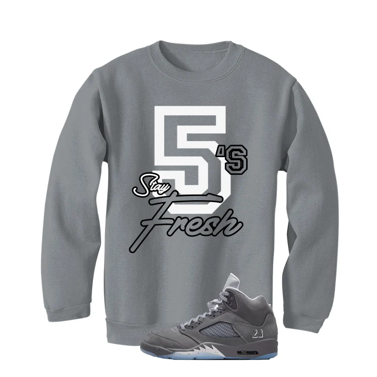 Air Jordan 5 Wolf Grey Matching T-Shirt, Sweatshirts & Hoodies Grey T-Shirt (Stay Fresh)| illcurrency - Image 4