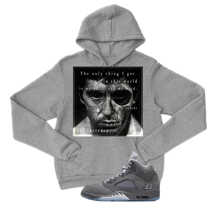 Air Jordan 5 Wolf Grey Matching T-Shirt, Sweatshirts & Hoodies Grey T-Shirt (The Only Thing I Got)| illcurrency - Image 3