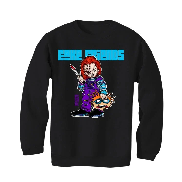 Air Jordan 6 Retro “Aqua” | illcurrency Black T-Shirt (Fake Friends) - Image 4