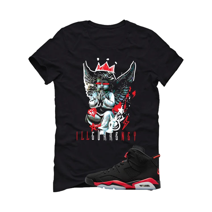 Air Jordan 6 Reverse Infrared Matching T-Shirt, Sweatshirts & Hoodies Black T-Shirt (Graffiti Angel)| illcurrency - Image 2