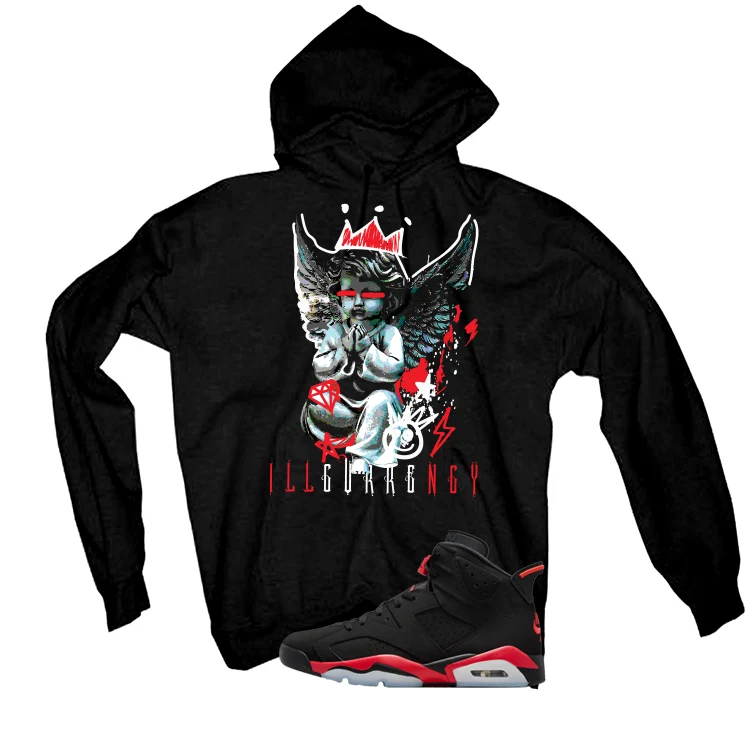 Air Jordan 6 Reverse Infrared Matching T-Shirt, Sweatshirts & Hoodies Black T-Shirt (Graffiti Angel)| illcurrency - Image 3
