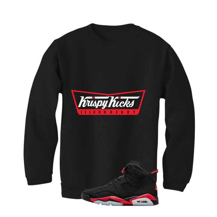 Air Jordan 6 Reverse Infrared Matching T-Shirt, Sweatshirts & Hoodies Black T-Shirt (Krispy Kicks)| illcurrency - Image 4