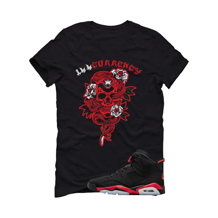 Air Jordan 6 Reverse Infrared Matching T-Shirt, Sweatshirts & Hoodies Black T-Shirt (Skeleton Rose)| illcurrency - Image 2