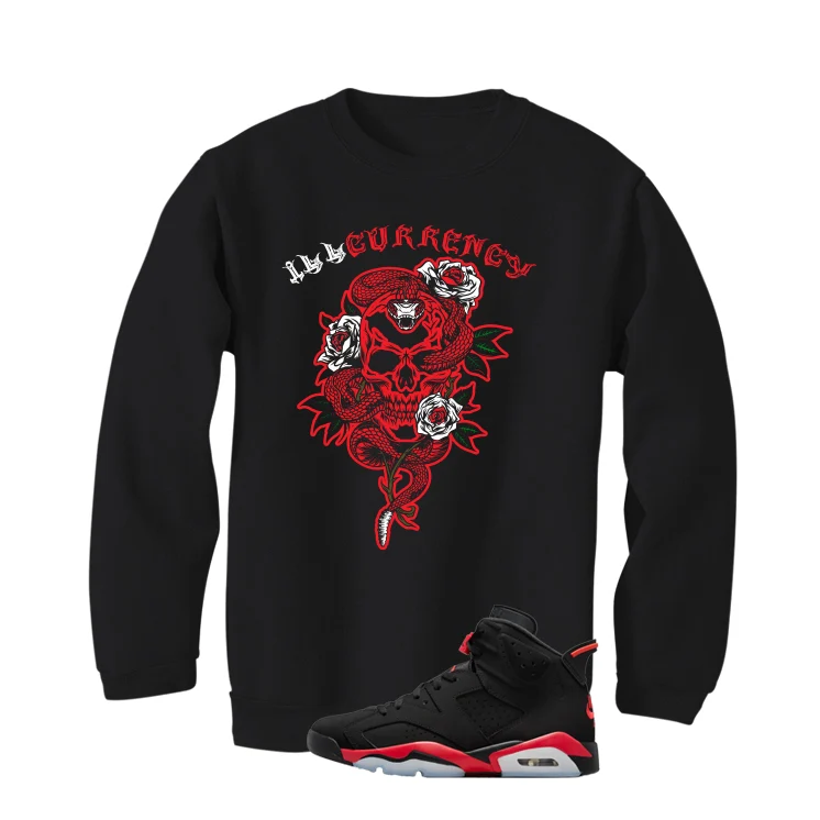 Air Jordan 6 Reverse Infrared Matching T-Shirt, Sweatshirts & Hoodies Black T-Shirt (Skeleton Rose)| illcurrency - Image 4