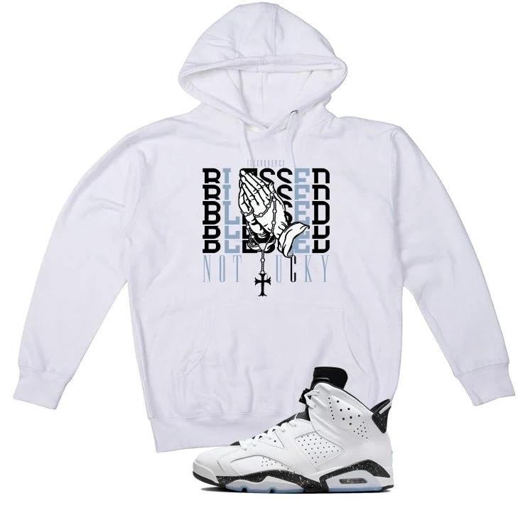 Air Jordan 6 Reverse Oreo White T-Shirt (Blessed not lucky)| illcurrency - Image 3