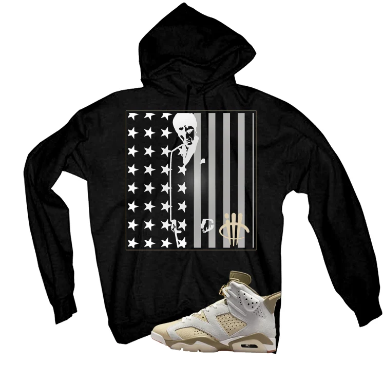 Air Jordan 6 Sail/Neutral Olive Matching T-Shirt, Sweatshirts & Hoodies Black T-Shirt (Pacino)| illcurrency - Image 3