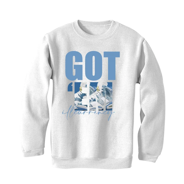 Air Jordan 6 “Washed Denim” | ILLCURRENCY White T-Shirt (Got Em) - Image 4