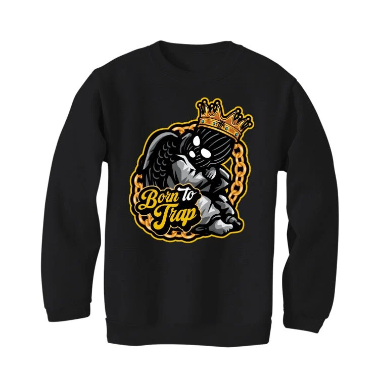 Air Jordan 6 Yellow Ochre | illcurrency Black T-Shirt (BORN HUSTLER) - Image 4