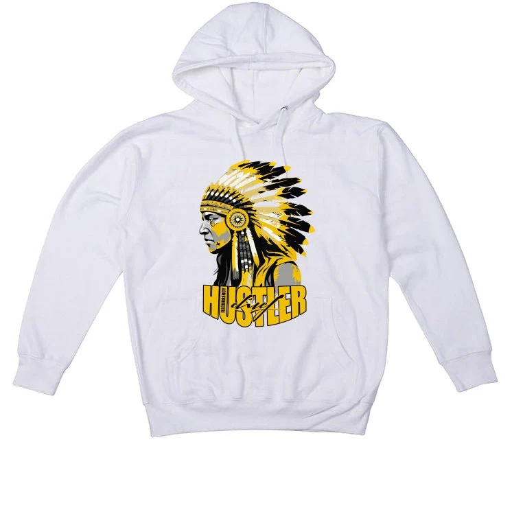 Air Jordan 6 Yellow Ochre | illcurrency White T-Shirt (Chief Hustler) - Image 3