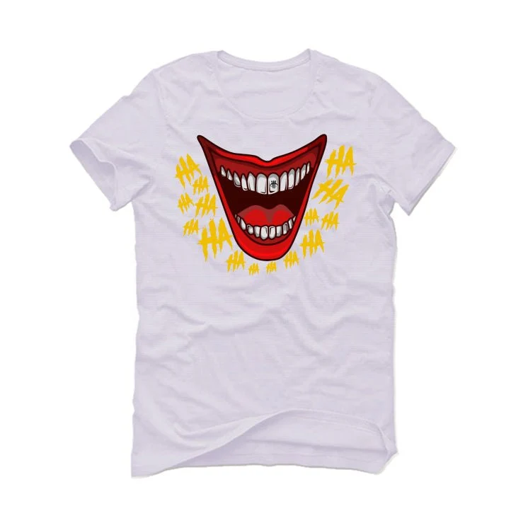 Air Jordan 6 Yellow Ochre | illcurrency White T-Shirt (HA HA) - Image 2