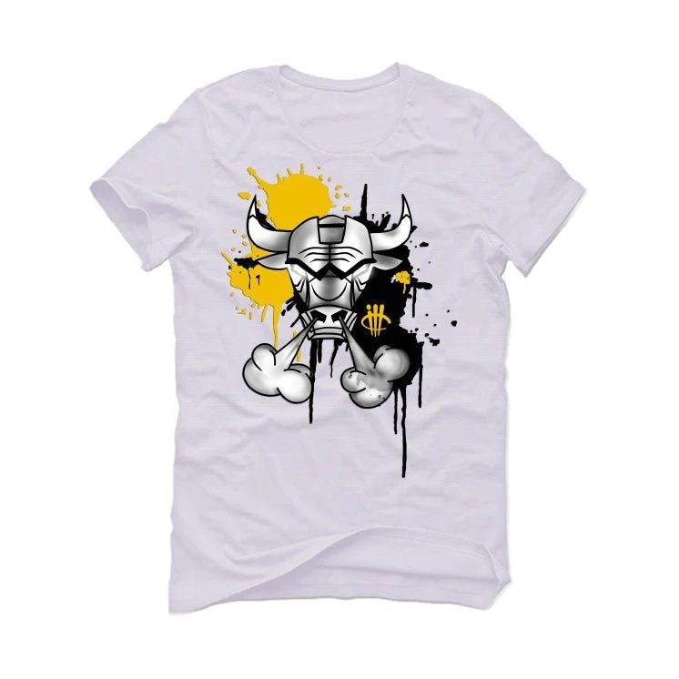 Air Jordan 6 Yellow Ochre | illcurrency White T-Shirt (Iron Bull) - Image 2