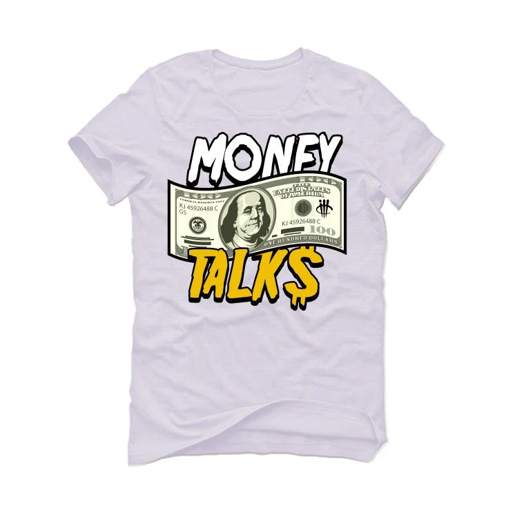 Air Jordan 6 Yellow Ochre | illcurrency White T-Shirt (MONEY TALK) - Image 2
