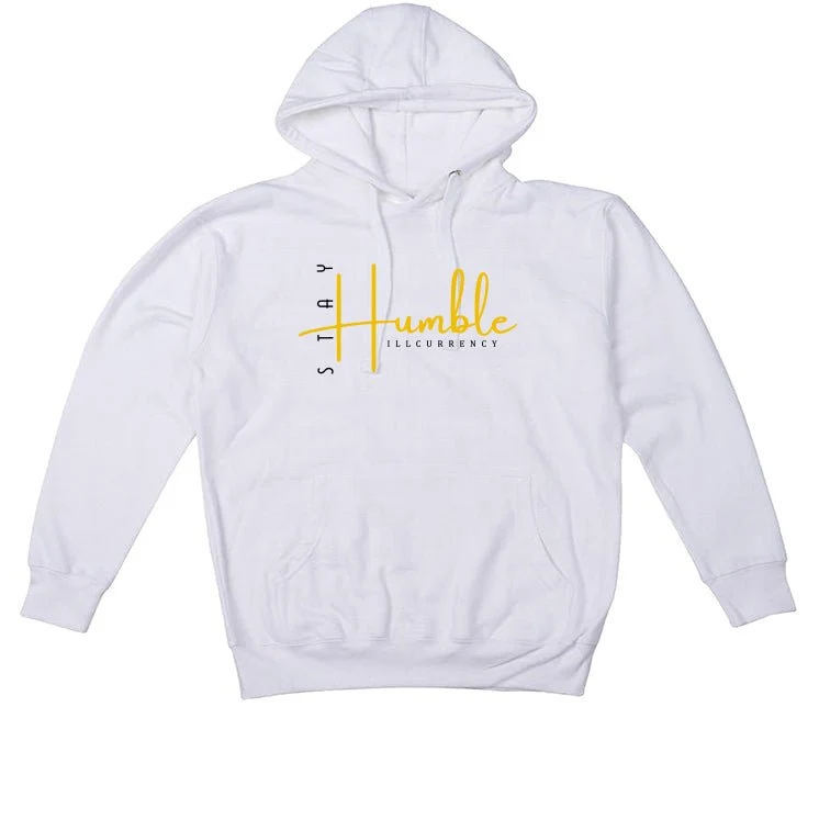 Air Jordan 6 Yellow Ochre | illcurrency White T-Shirt (Stay Humble) - Image 3
