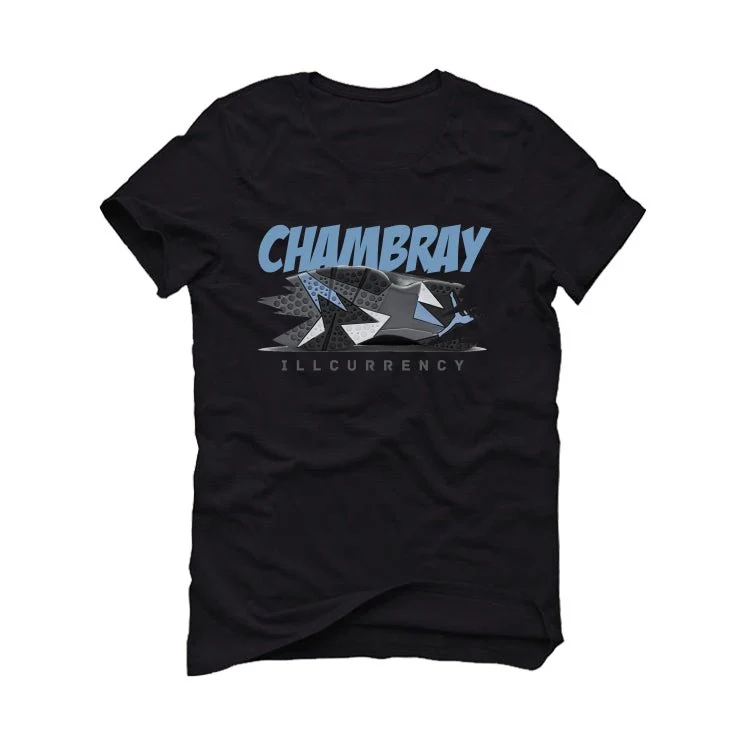 Air Jordan 7 “Chambray” | illcurrency Black T-Shirt (Chambray) - Image 2