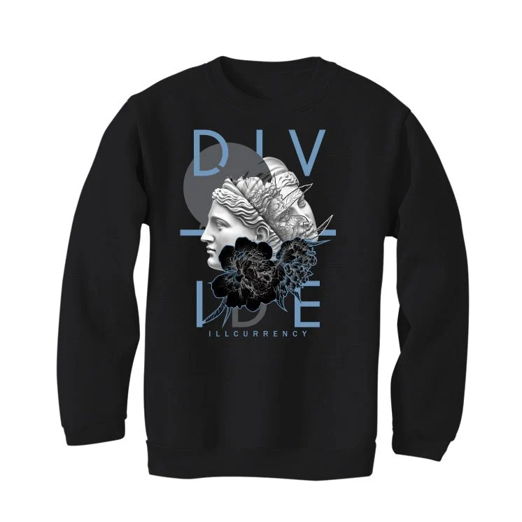 Air Jordan 7 “Chambray” | illcurrency Black T-Shirt (Divide) - Image 4