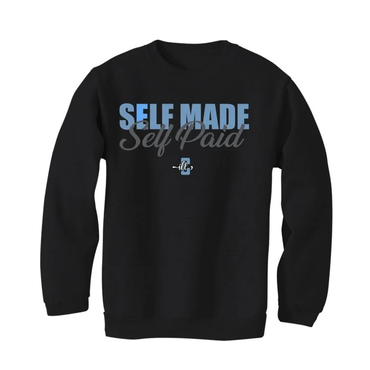 Air Jordan 7 “Chambray” | illcurrency Black T-Shirt (Self Made Self Paid) - Image 4
