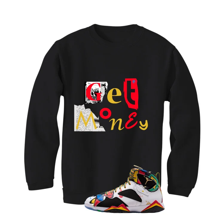 Air Jordan 7 Miro Matching T-Shirt Black T-Shirt (Get Money)| illcurrency - Image 4