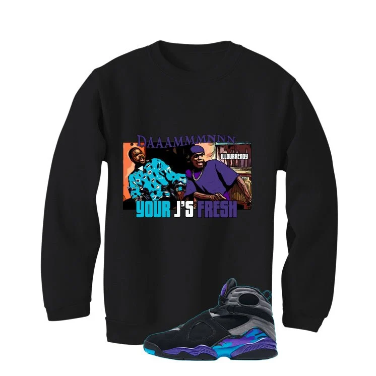 Air Jordan 8 OG Aqua Black T-Shirt (Damnnnn)| illcurrency - Image 4