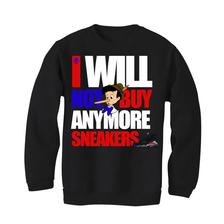 Air Jordan 8 “Playoffs” | illcurrency Black T-Shirt (I WILL NOT BUY MORE SNEAKERS) - Image 4