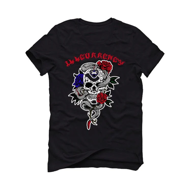 Air Jordan 8 “Playoffs” Black T-Shirt (Snake skeleton rose) - Image 2