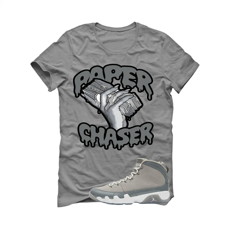 Air Jordan 9 Cool Grey Grey T-Shirt (Paper Chaser)| illcurrency - Image 2