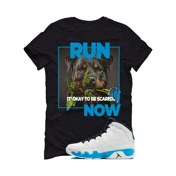 Air Jordan 9 “Powder Blue” | illcurrency Black T-Shirt (RUN) - Image 2