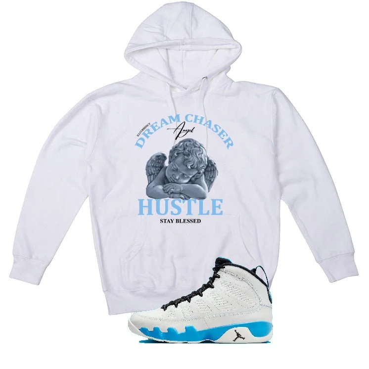 Air Jordan 9 “Powder Blue” | illcurrency White T-Shirt (Dream Chaser Angel) - Image 3