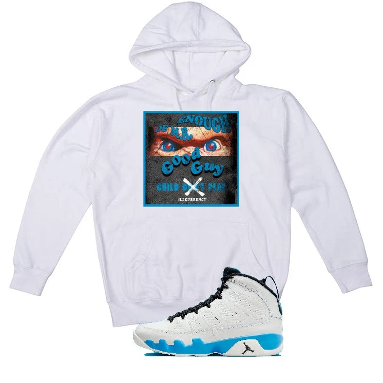 Air Jordan 9 “Powder Blue” | illcurrency White T-Shirt (ENOUGH OF MR GOOD GUY) - Image 3