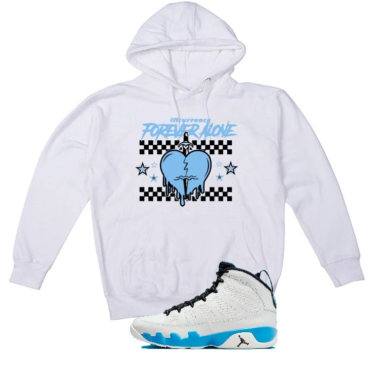 Air Jordan 9 “Powder Blue” | illcurrency White T-Shirt (Forever Alone) - Image 2