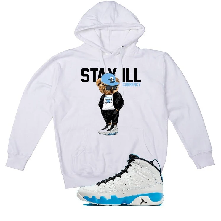 Air Jordan 9 “Powder Blue” | illcurrency White T-Shirt (ill bear) - Image 3