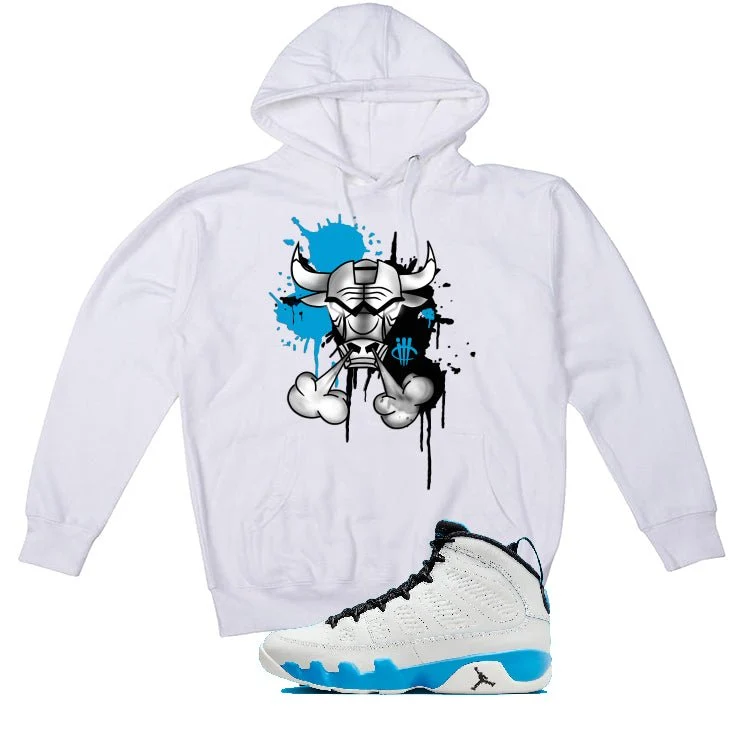 Air Jordan 9 “Powder Blue” | illcurrency White T-Shirt (Iron Bull) - Image 3