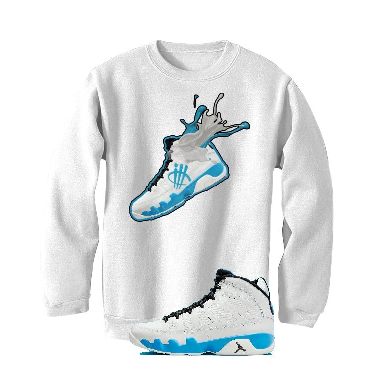 Air Jordan 9 “Powder Blue” | illcurrency White T-Shirt (SPLASH 9) - Image 4