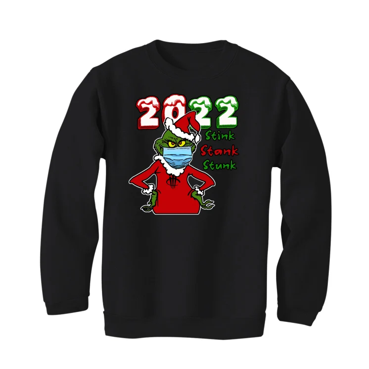 CHRISTMAS UGLY SWEATERS Black T-Shirt (Stink Stank Stunk) - Image 4