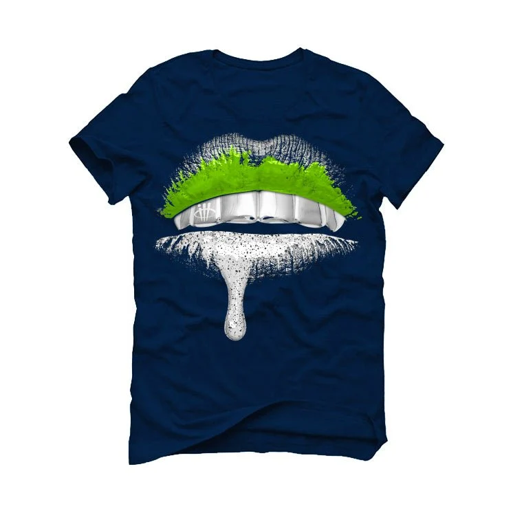 Hugo Covarrubias Molina’s Air Jordan 3 “Doernbecher”| ILLCURRENCY Navy Blue T-Shirt (Lips) - Image 2